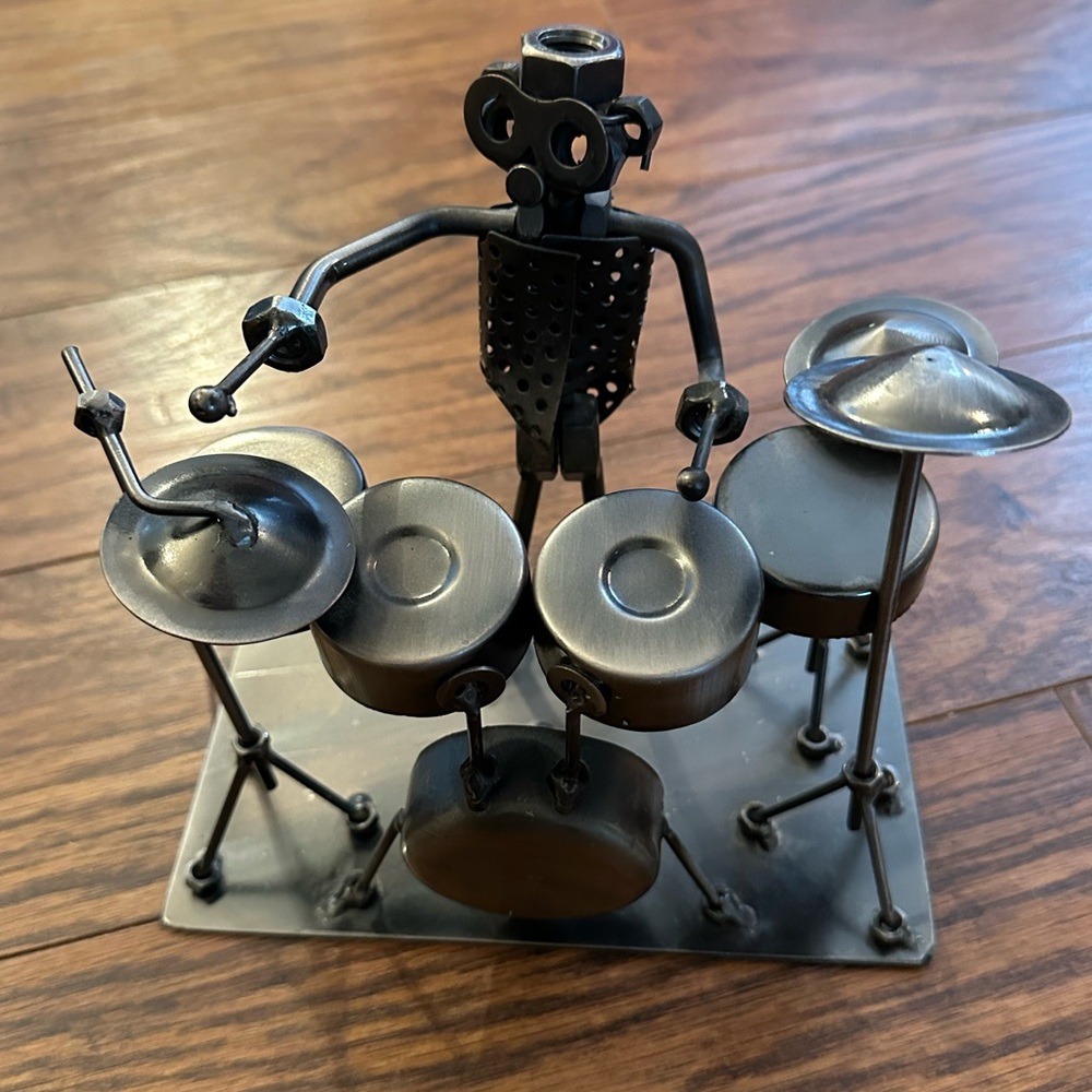 Metal Drummer Sculpture